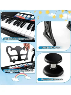 37 Tasten Keyboard ab 3 Jahren in Schwarz