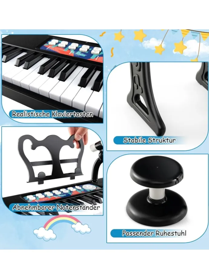 37 Tasten Keyboard ab 3 Jahren in Schwarz