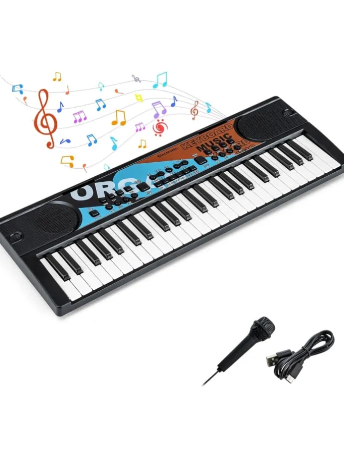 49 Tasten Keyboard Kinder ab 3 Jahren in Schwarz
