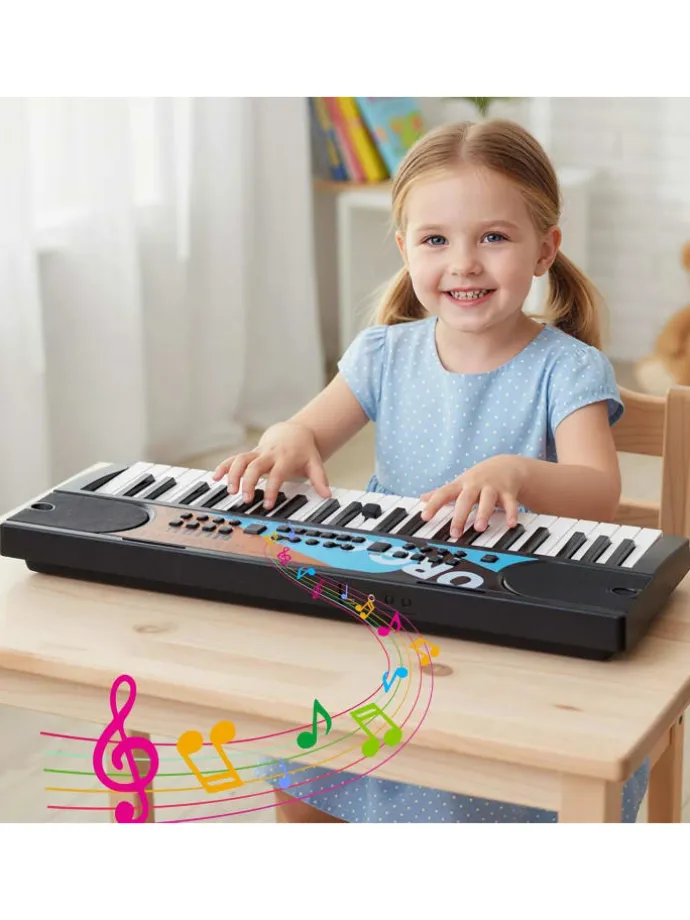 49 Tasten Keyboard Kinder ab 3 Jahren in Schwarz