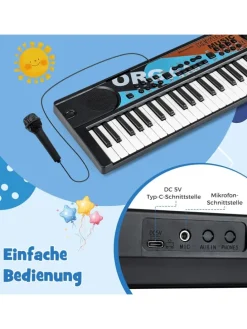 49 Tasten Keyboard Kinder ab 3 Jahren in Schwarz