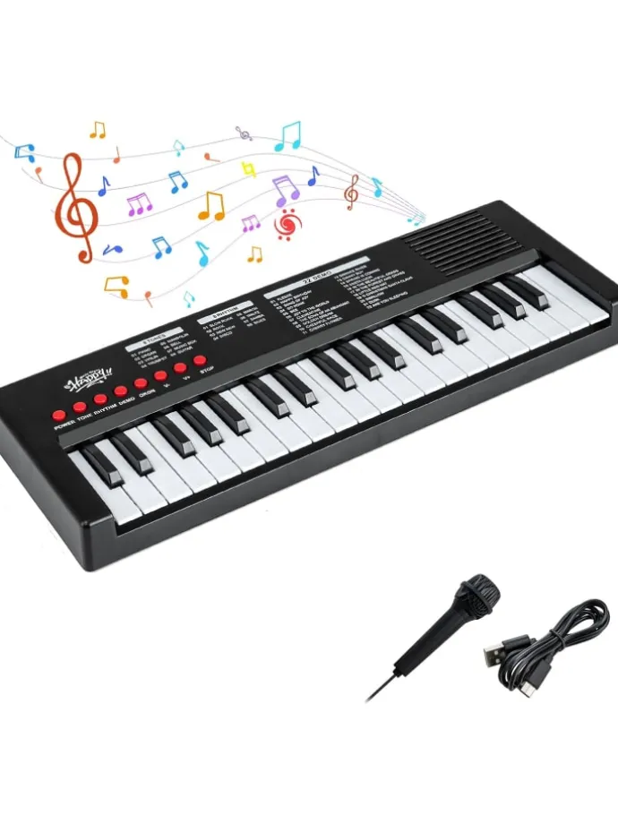 37 Tasten Keyboard Kinder ab 3 Jahren in Schwarz