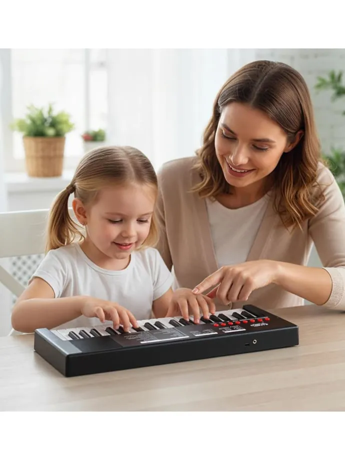 37 Tasten Keyboard Kinder ab 3 Jahren in Schwarz