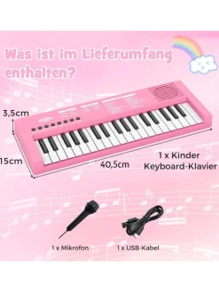 37 Tasten Keyboard Kinder ab 3 Jahren in Rosa