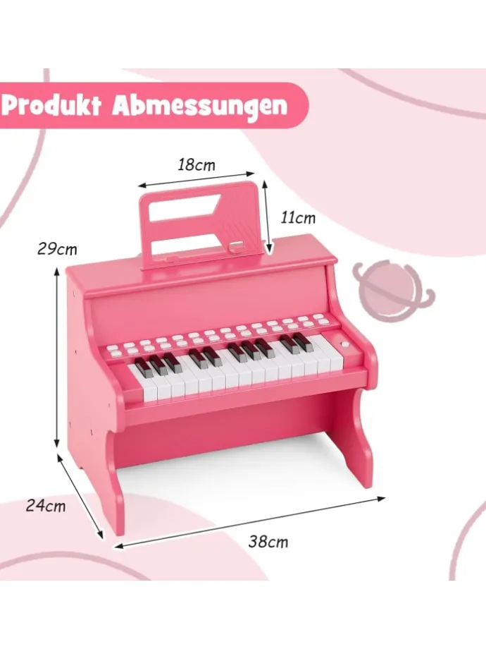 25 Tasten Keyboard Kinder ab 3 Jahren in Rosa