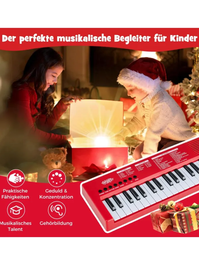 37 Tasten Keyboard Kinder ab 3 Jahren in Rot