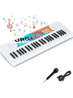 49 Tasten Keyboard Kinder ab 3 Jahren in Weiß