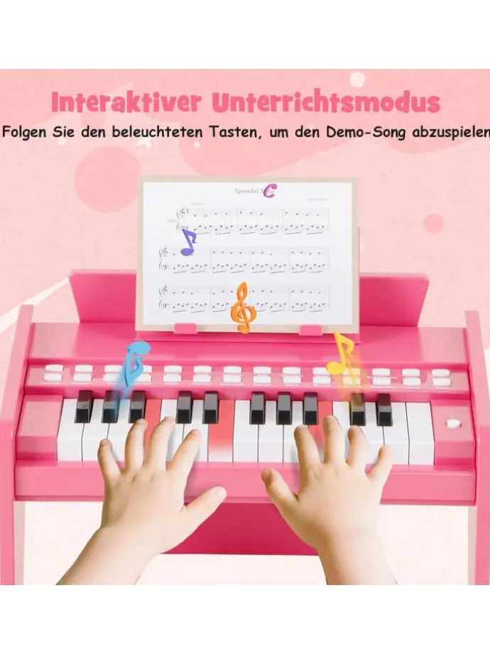 25 Tasten Keyboard Kinder ab 3 Jahren in Rosa