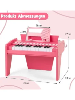 25 Tasten Keyboard Kinder ab 3 Jahren in Rosa