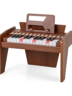 25 Tasten Keyboard Kinder ab 3 Jahren in Braun