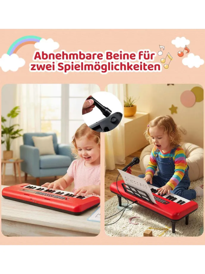 37 Tasten Kinder Keyboard ab 3 Jahren in Rot