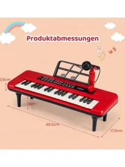 37 Tasten Kinder Keyboard ab 3 Jahren in Rot