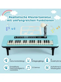 37 Tasten Kinder Keyboard ab 3 Jahren in Blau