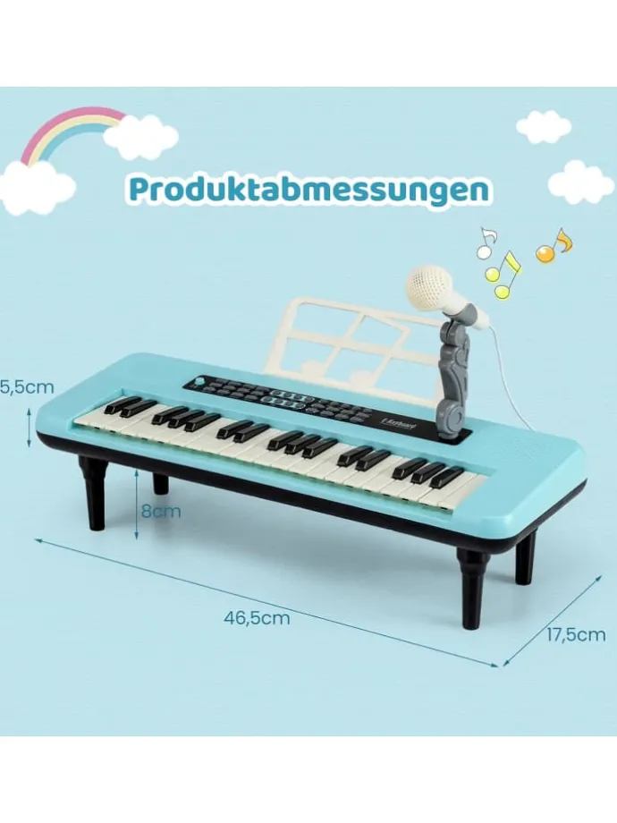 37 Tasten Kinder Keyboard ab 3 Jahren in Blau