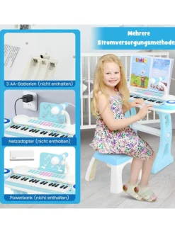 37 Tasten Klaviertastatur mit Licht in Blau