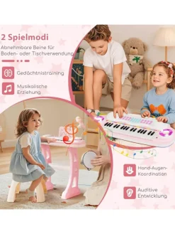 37 Tasten Klaviertastatur mit Licht in Rosa