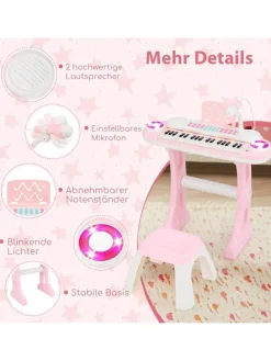 37 Tasten Klaviertastatur mit Licht in Rosa
