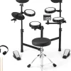 7 tlg. E-Drum Sets faltbar in Schwarz