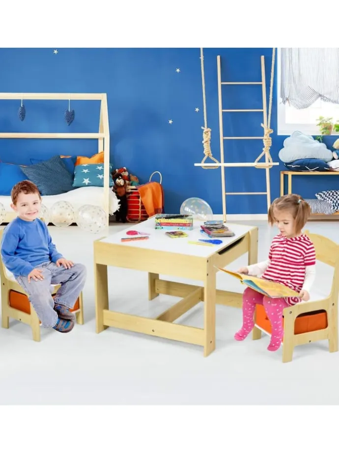 3 tlg. Kindersitzgruppe 3-7 Jahren in Orange