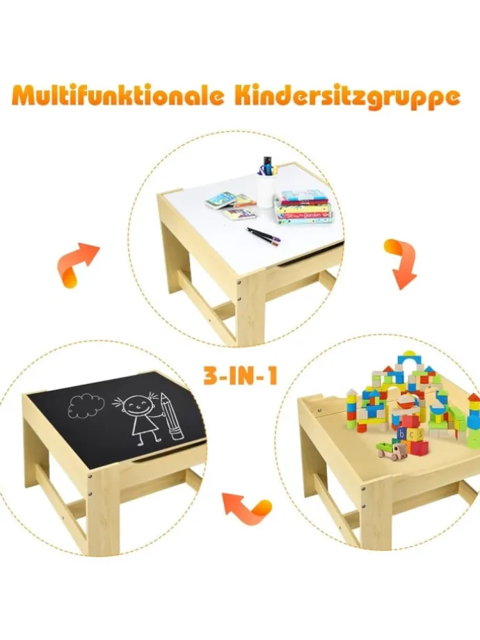3 tlg. Kindersitzgruppe 3-7 Jahren in Orange