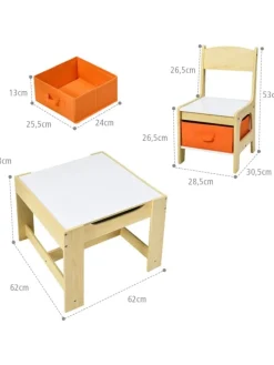 3 tlg. Kindersitzgruppe 3-7 Jahren in Orange