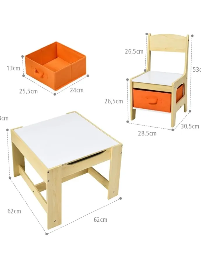 3 tlg. Kindersitzgruppe 3-7 Jahren in Orange