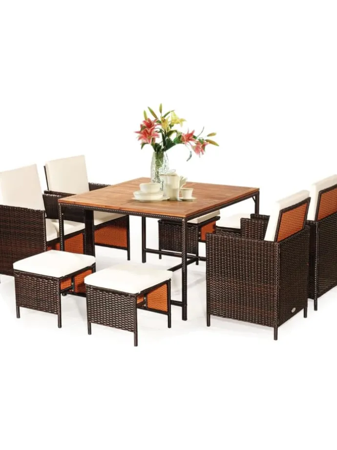 9 tlg. Polyrattan Set Rattanmöbel in Beige