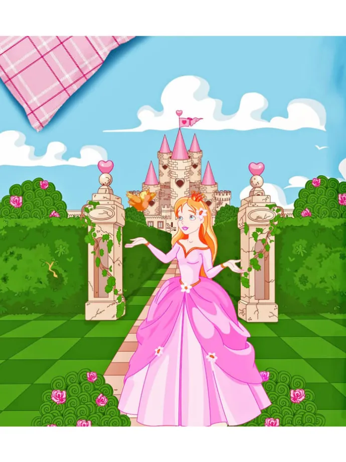2 tlg. Renforcé Bettwäsche 100x135cm Prinzessin in Rosa