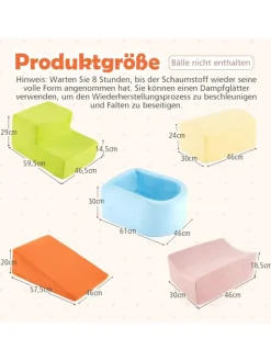 5 TLG. Schaumstoffbausteine in Bunt