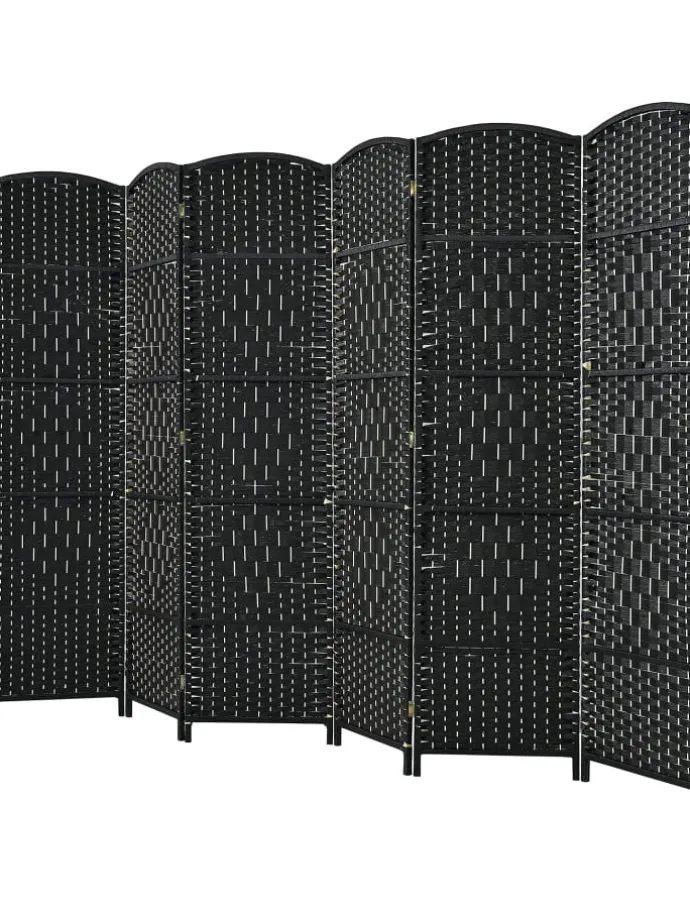 6 tlg. Trennwand Raumteiler 273 x 180 cm in Schwarz