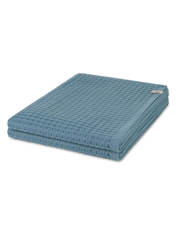 2 X Duschtuch im Set Piquee in Steel blue