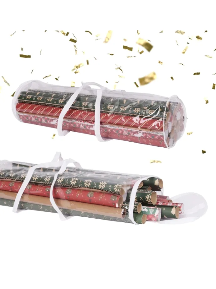 2 x Geschenkpapier Aufbewahrung in Transparent - (H)79 x Ø 22 cm