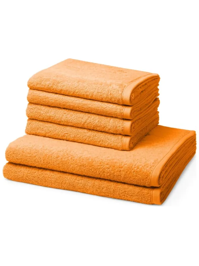 4 X Handtuch 2 X Duschtuch im Set Vita in Pfirsich