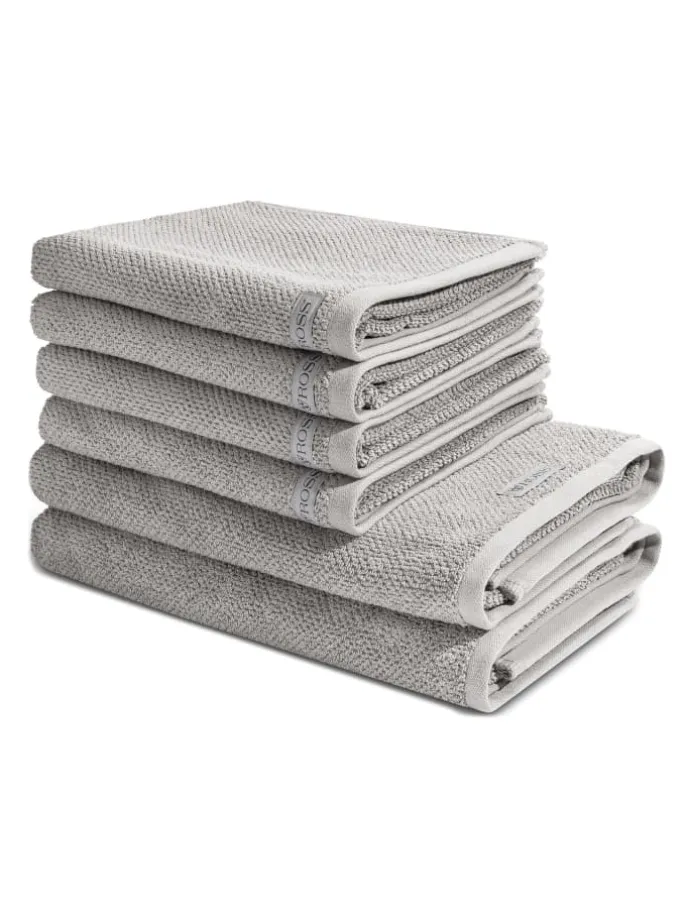 4 X Handtuch 2 X Duschtuch im Set Selection in Kiesel