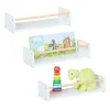 3 x Kinderregal in Weiß/ Natur - (B)50 x (H)12 x (T)18 cm