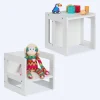 2 x Kindersitzhocker in Weiß -  (B)30 x (H)30 x (T)30 cm