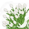 24 x Kunsttulpe in Weiß/ Grün