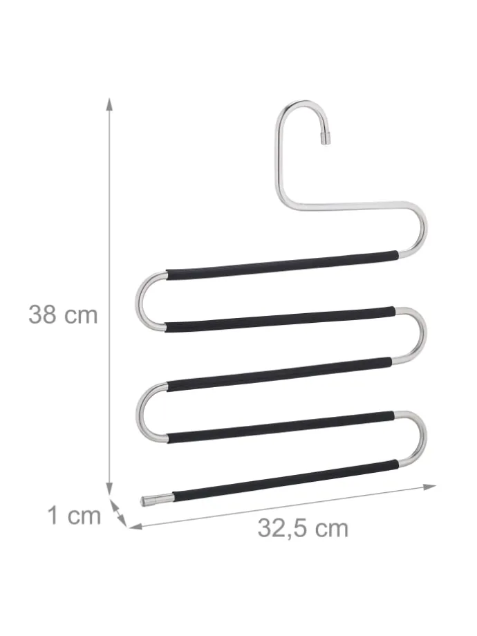 4 x Mehrfach-Hosenbügel in Silber/ Schwarz