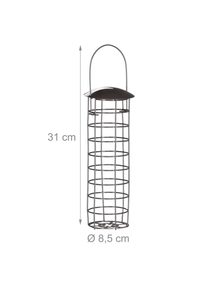 5 x Meisenknödelhalter in Grau - (H)31 x Ø 8,5 cm