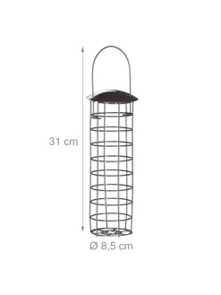 10 x Meisenknödelhalter in Grau - (H)31 x Ø 8,5 cm