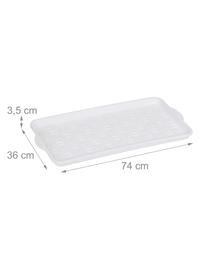 2 x Schuhabtropfschale in Weiß - (B)74x (H)3,5 x (T)36 cm