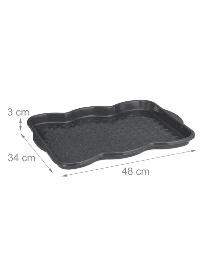 3 x Schuhabtropfschale in Grau - (B)48 x (H)3 x (T)34 cm