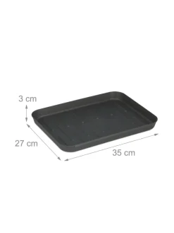 6 x Schuhabtropfschale in Grau - (B)35 x (H)3 x (T)27 cm