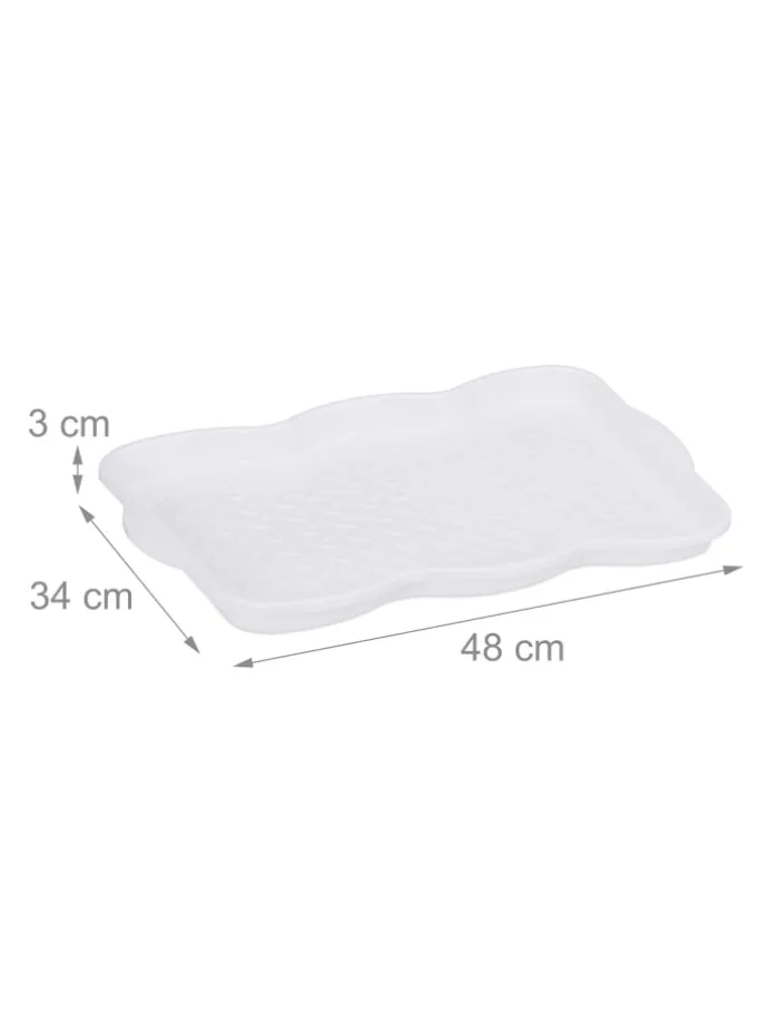 3 x Schuhabtropfschale in Weiß - (B)48 x (H)3 x (T)34 cm