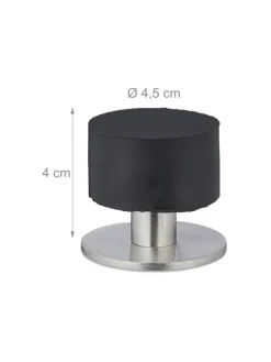 2 x Türstopper in Schwarz/ Silber