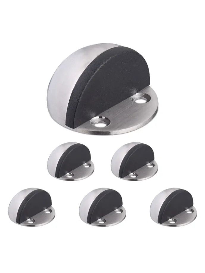 6 x Türstopper in Silber/ Schwarz