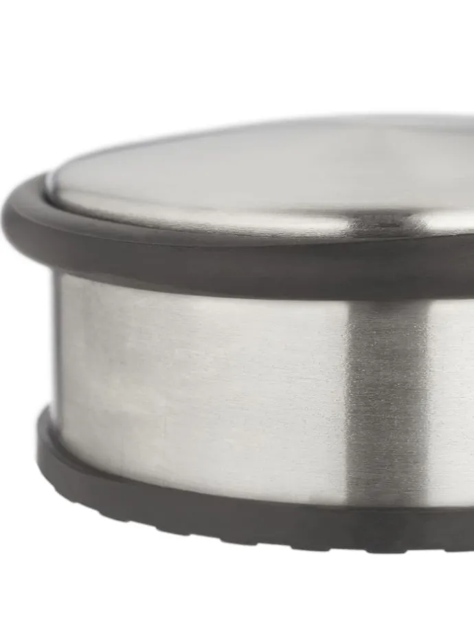 2 x Türstopper in Silber/ Schwarz - (H)4,5 x Ø 10,5 cm
