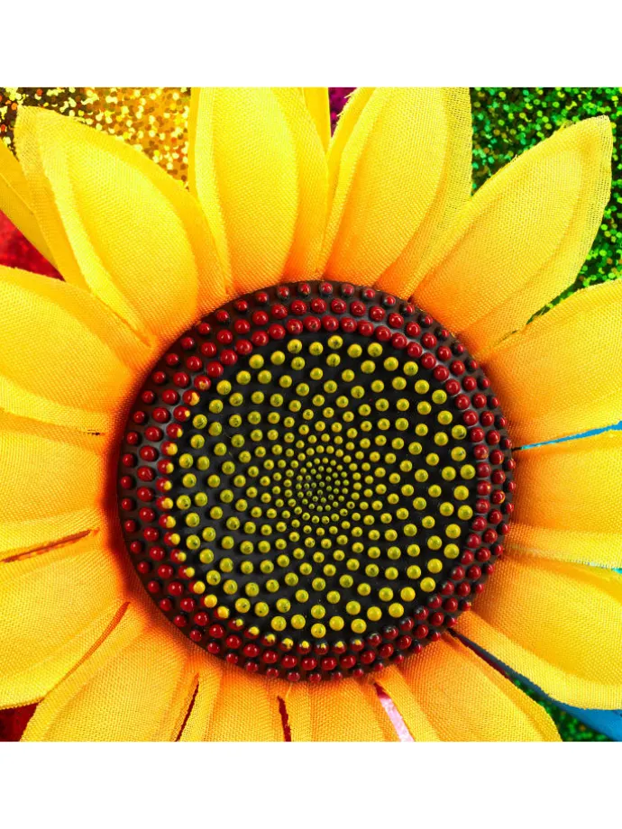 2 x Windrad "Blume" in Bunt - (B)38 x (H)75 x (T)14 cm