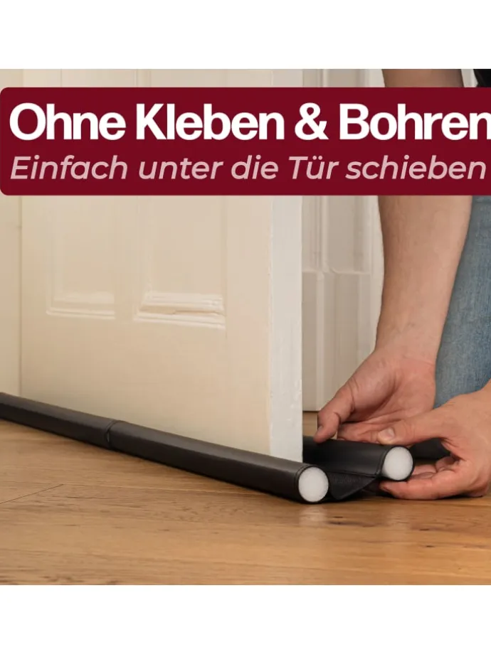 2 Zugluftstopper für Türen bis zu 90cm - Doppelseitiger Schutz -