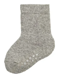 ABS Socken Wolle uni in grau mel.